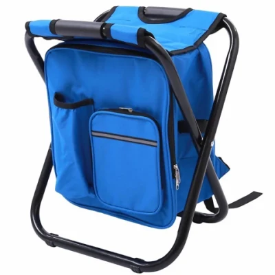 Multifunction Travel Climbing Backpack Chair Portable Foldable Beach Fishing Chair Stool with Insulated Cooler Bag