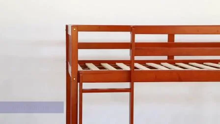 White Solid Wood Triple Bunk Bed 3 Sleeper Twins Children, Can Be Separated Into a Single Bed and a Double Bed Kid Bunk Bed
